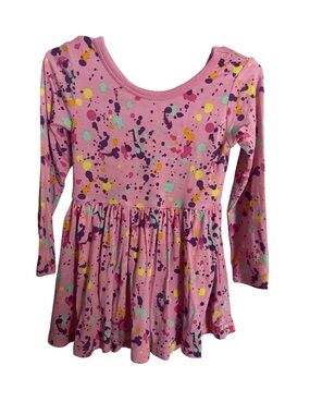 12/18 Months Little Sleepies Pink Splatter Twirl Skirt Onesie